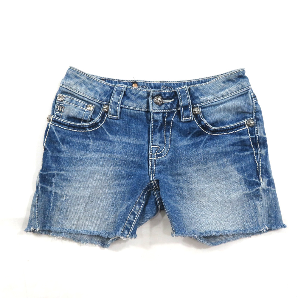 Miss Me Jean Shorts Cut Off JS4009B8 Blue Sz 25 Measure 26x4